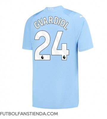 Manchester City Josko Gvardiol #24 Primera Equipación 2023-24 Manga Corta